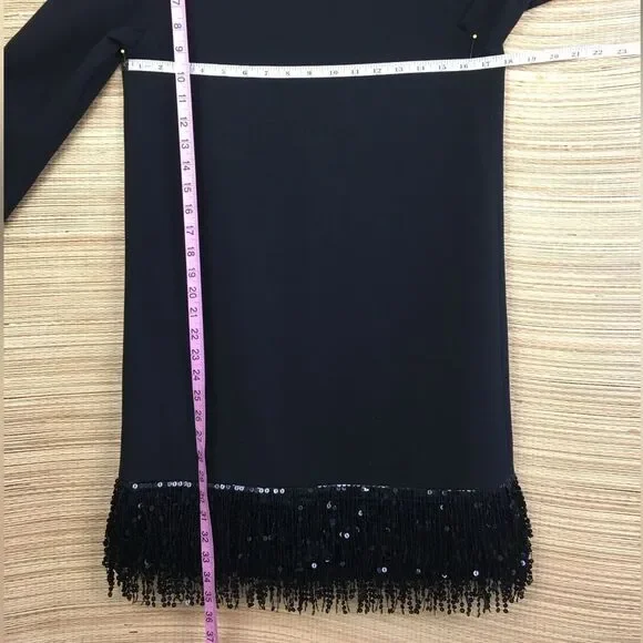 Kate Spade New York Bateau Neckline Fringe & Sequin Cocktail Mini Dress Size 4 - Picture 14 of 14